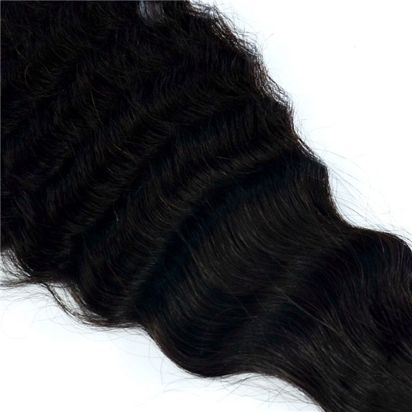 Natural black color Deep curl hair extensions LJ155